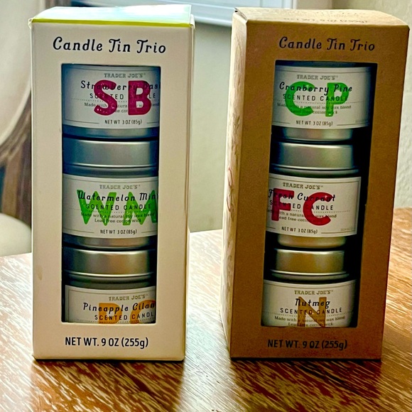 NIB Trader Joe’s Trio Candle Sets (2 different sets) in tins - Picture 2 of 8